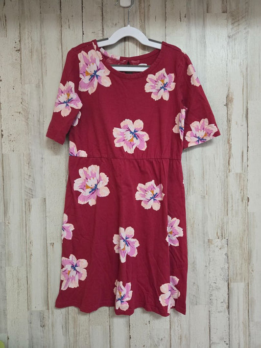 maroon old navy flower dress, girl 10/12