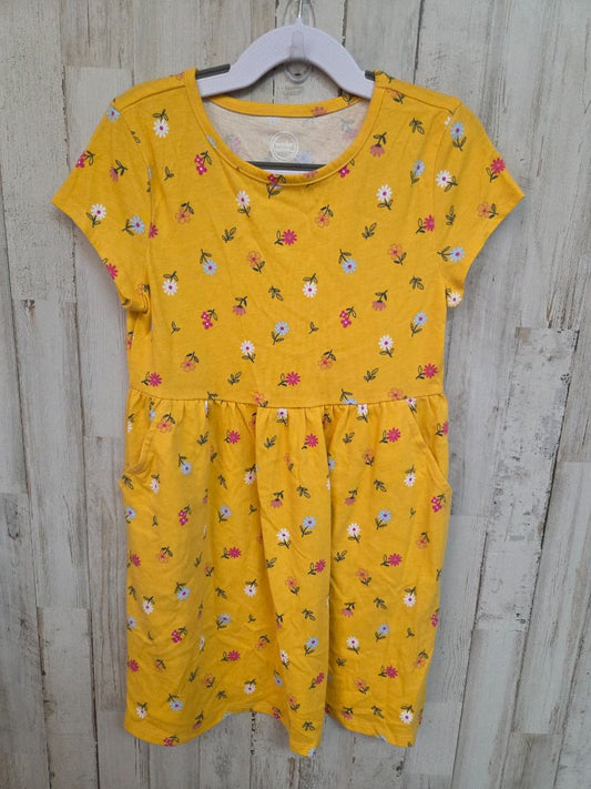 MUSTARD WONDER NATION FLORAL COTTON DRESS, GIRL 6