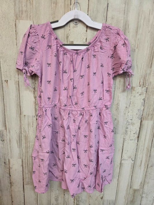 PURPLE CAT & JACK BOW PRINT DRESS, GIRL 6/7