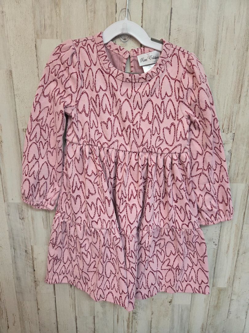 PINK RARE EDITIONS HEART TIER DRESS, GIRL 6