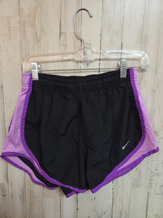 BLACK/PURPLE NIKE MESH PANEL SHORTS, LADIES M