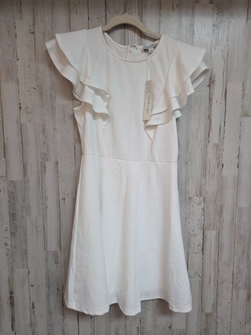 OFF WHITE SHE + SKY NEW RUFFLE DRESS, LADIES L