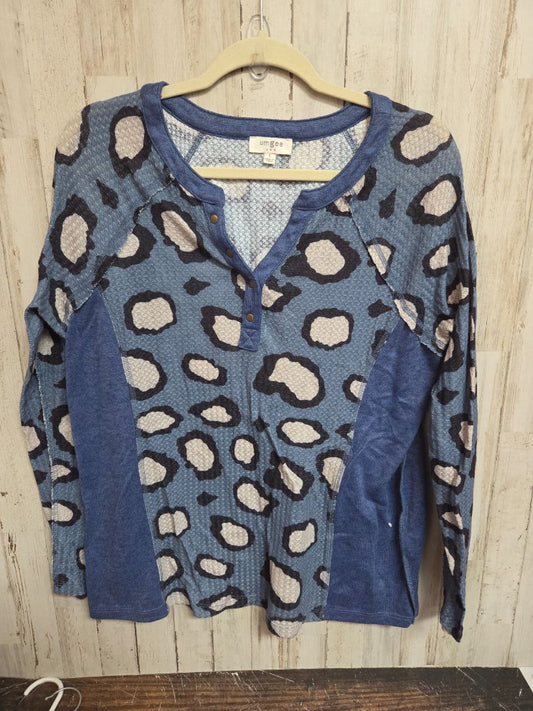 BLUE UMGEE CHEETAH TOP, LADIES L