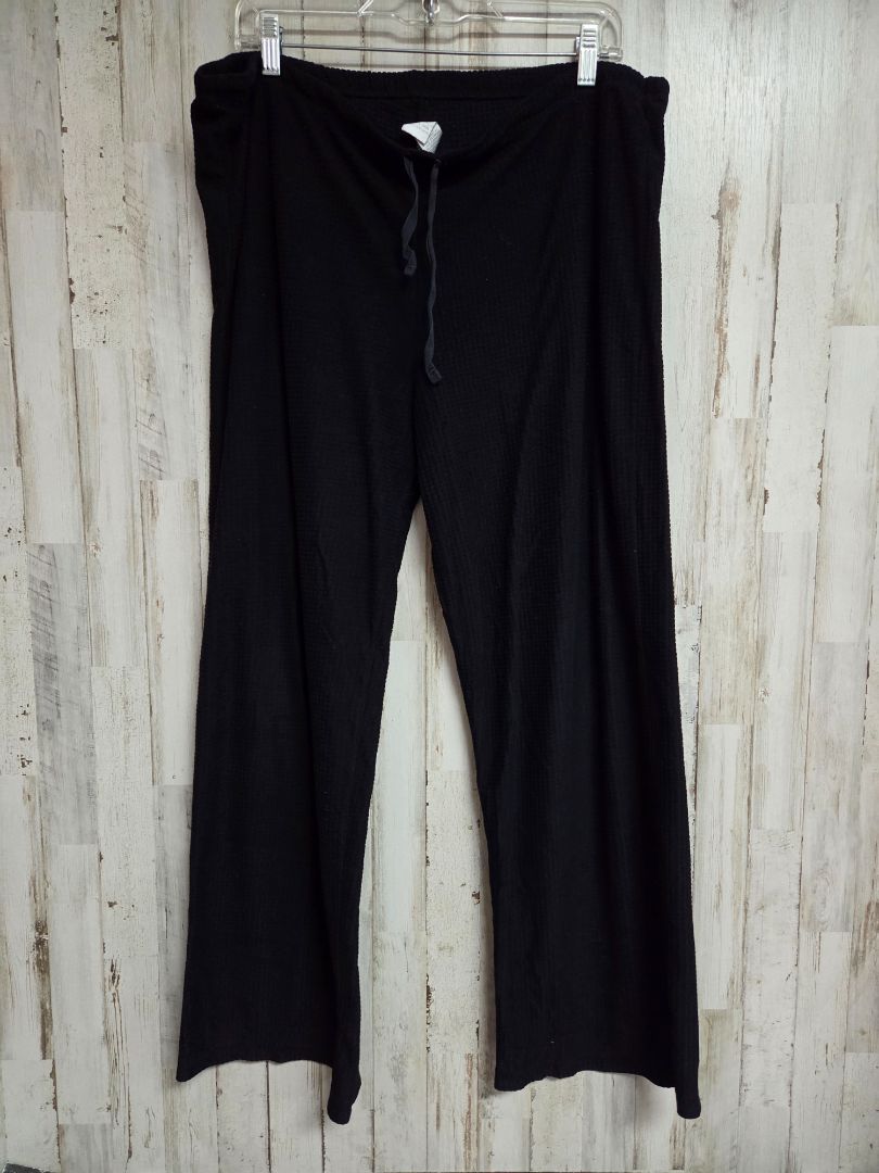 BLACK  WAFFLE PANTS, LADIES L
