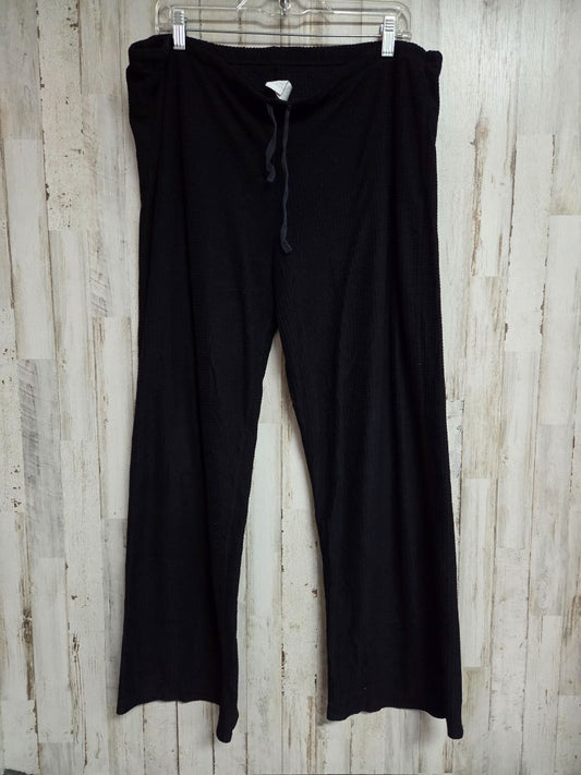 BLACK  WAFFLE PANTS, LADIES L