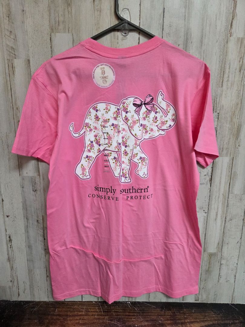 PINK SIMPLY SOUTHERN ELEPHANT TEE, LADIES M