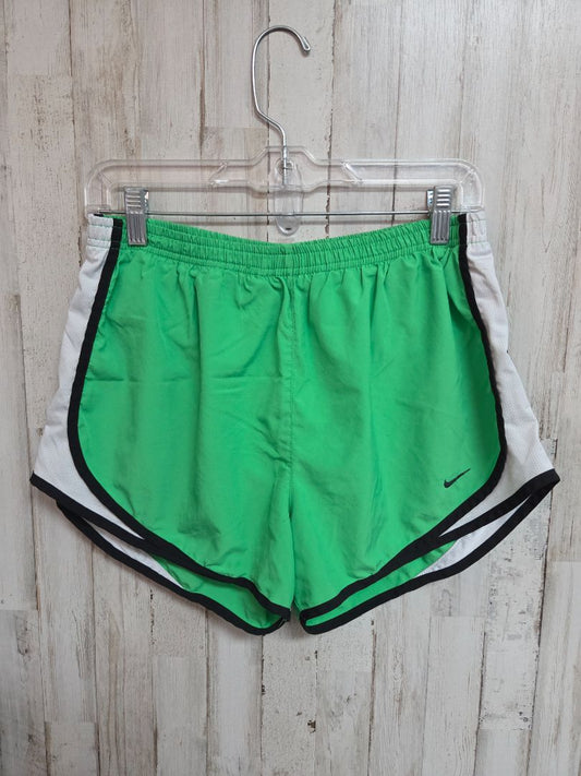 GREEN NIKE ATHLETIC SHORTS, LADIES M