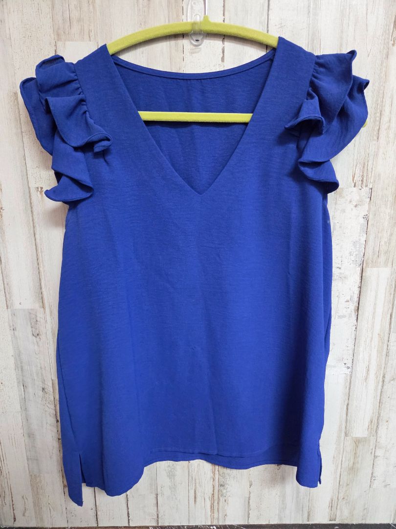ROYAL SHEIN RUFFLE SLEEVE TOP, LADIES L