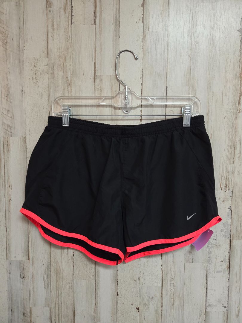 BLACK/NEON PINK NIKE ATHLETIC SHORTS, LADIES L