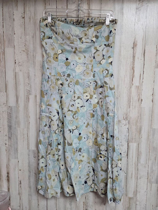 LT BLUE EXPRESS SZ12 FLORAL STRAPLESS DRESS, LADIES L