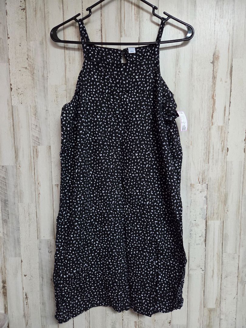 BLACK OLD NAVY LEOPARD TANK LINEN DRESS, LADIES L