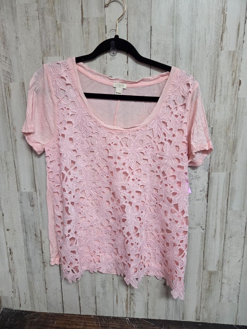 LT PINK J CREW LACE TOP, LADIES L