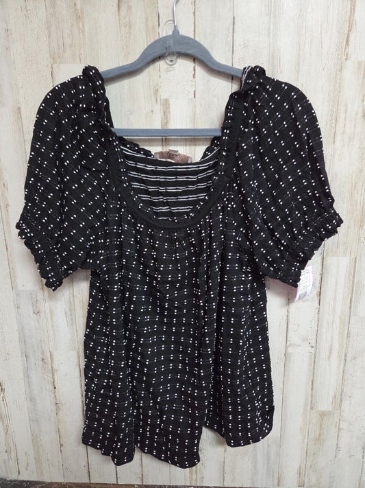 BLACK LOFT SPOTTED TOP, LADIES L