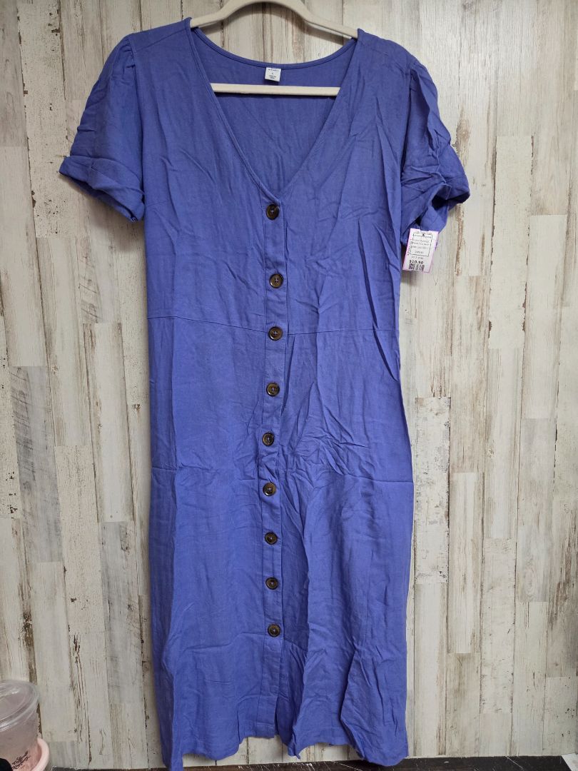PURPLE OLD NAVY BUTTON MAXI DRESS, LADIES L