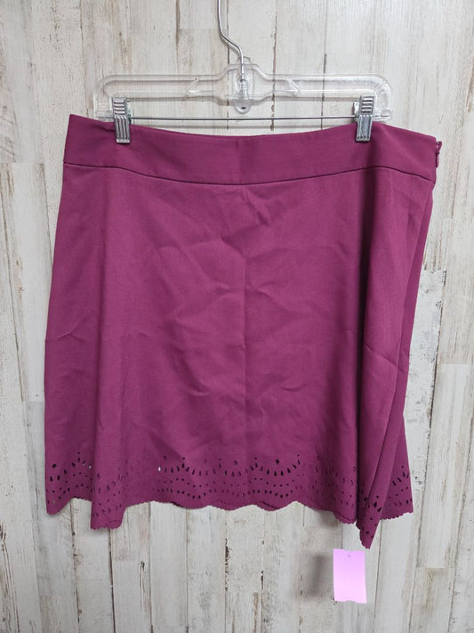 PURPLE LOFT SZ14 EYELIT TRIM SKIRT, LADIES XL