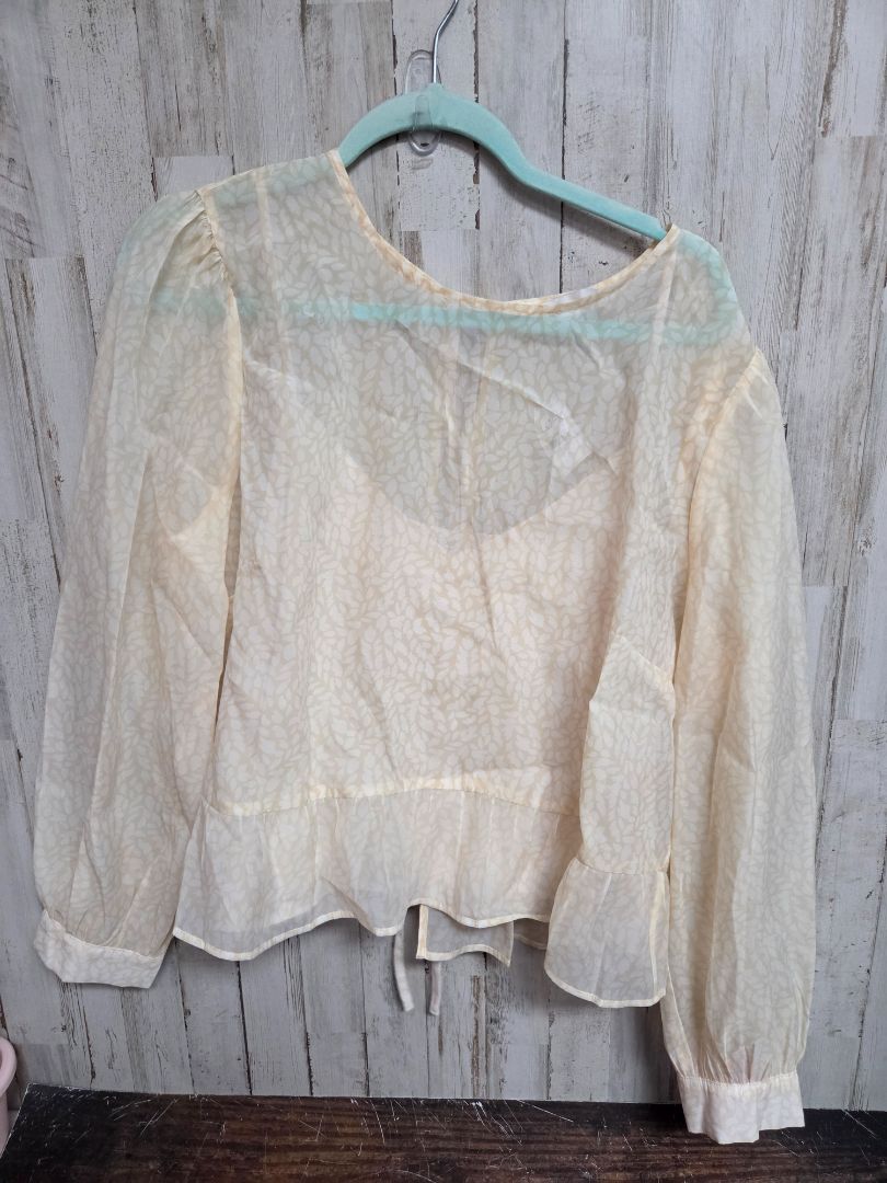 BEIGE/CREAM LOFT SHEER PRINTED TOP, LADIES XL