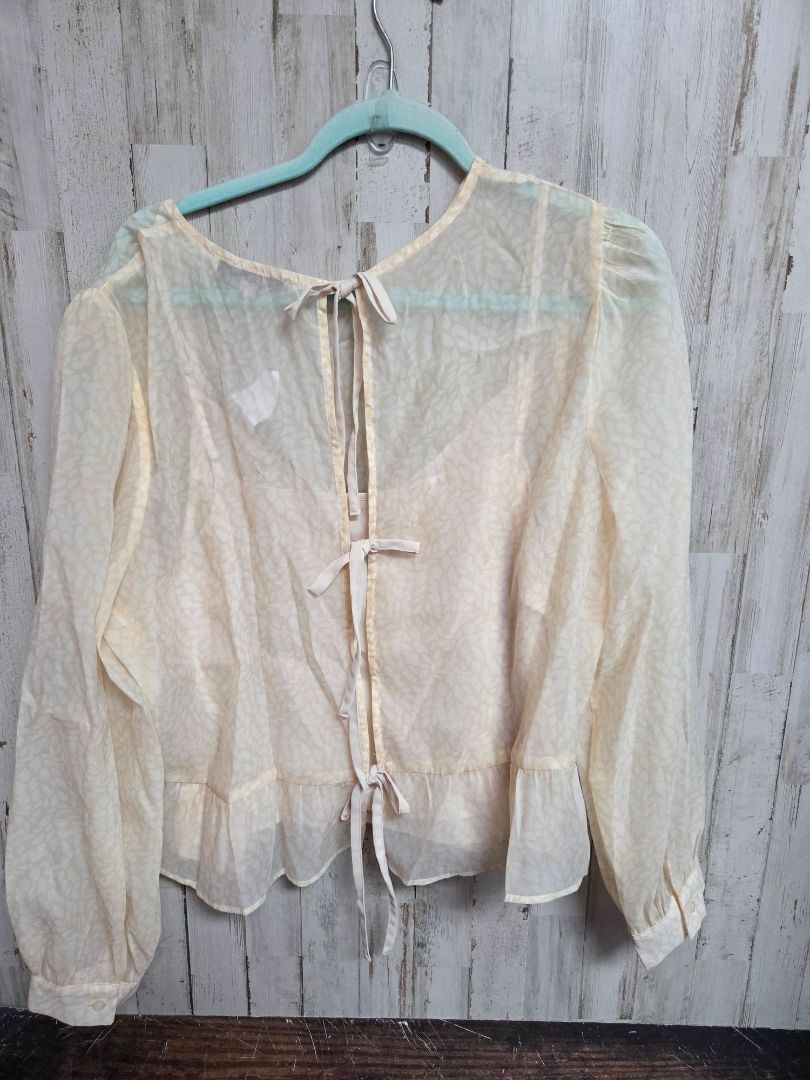 BEIGE/CREAM LOFT SHEER PRINTED TOP, LADIES XL