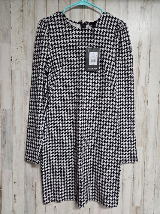black/white Who What Wear NEW houndstooth dress, LADIES S