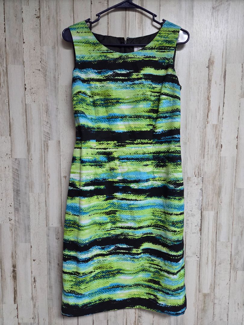 green/blue jones studio sz8 colorful print dress, LADIES M