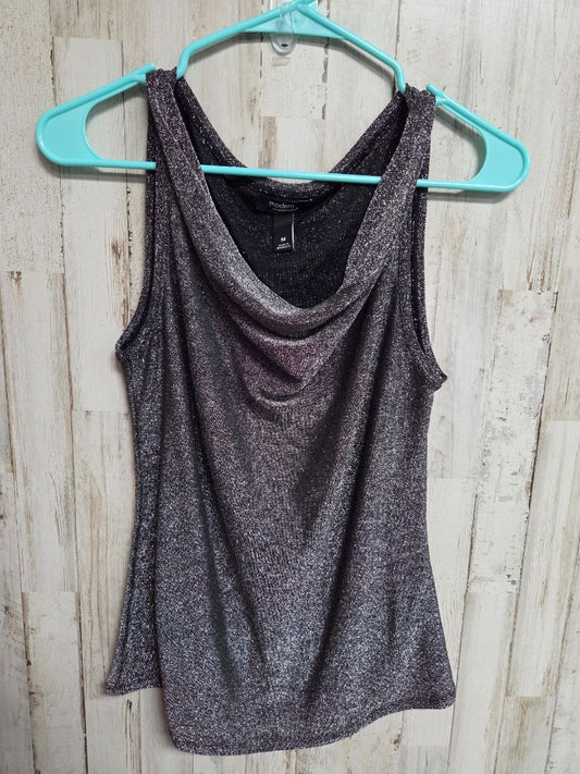black/silver modern movement sparkly drape tank, LADIES M