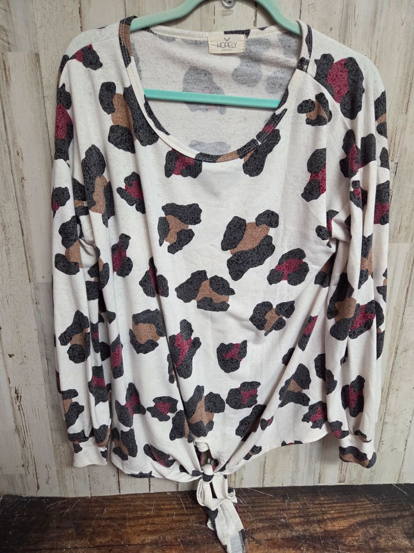white hopely cheetah knot top, LADIES M