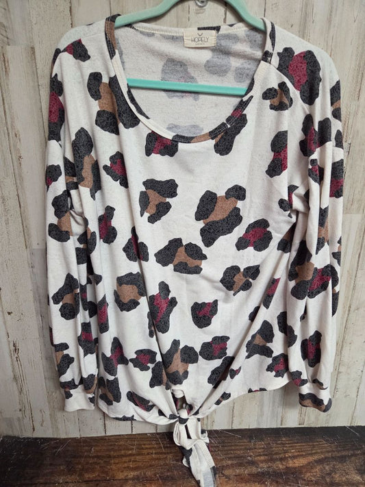 white hopely cheetah knot top, LADIES M