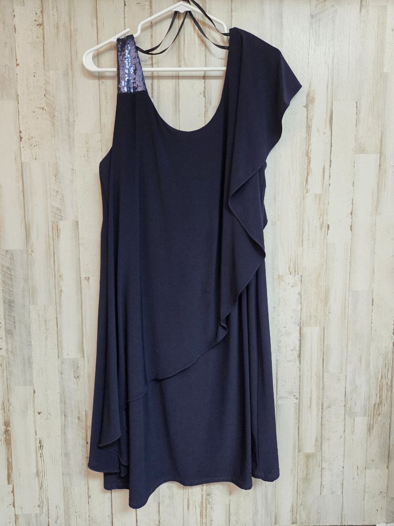 navy betsy & adam sz16w sequin drape dress, LADIES XL