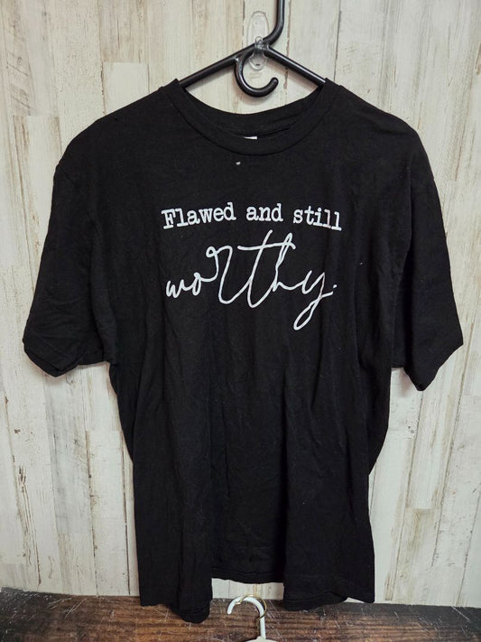 black tultex flawed & still worthy, LADIES XL