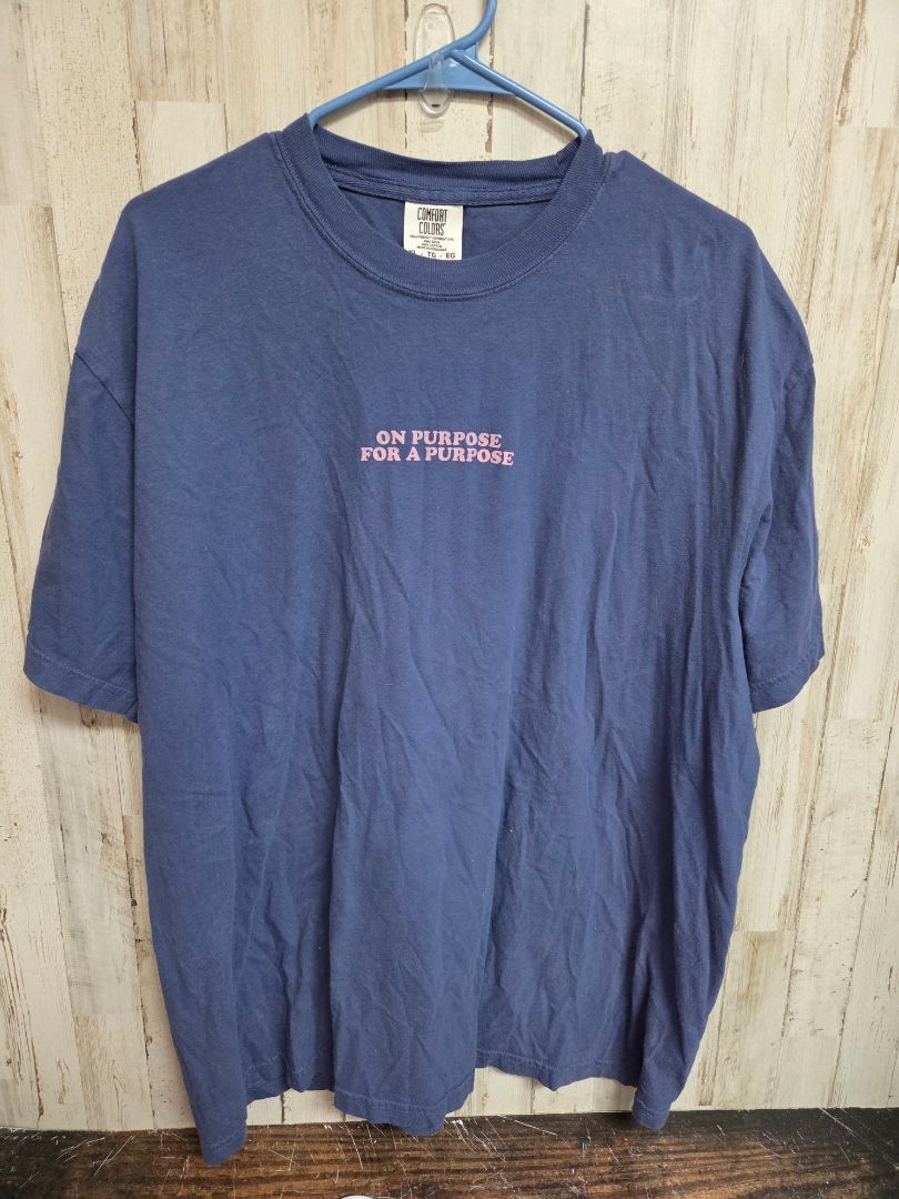 blue comfort colors on purpose tee, LADIES XL