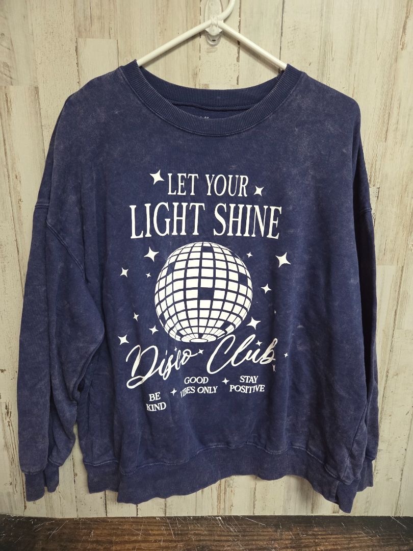 navy rebellious one disco club pullover, LADIES XL