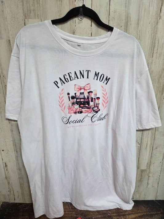 white  pageant mom tee, LADIES 2X