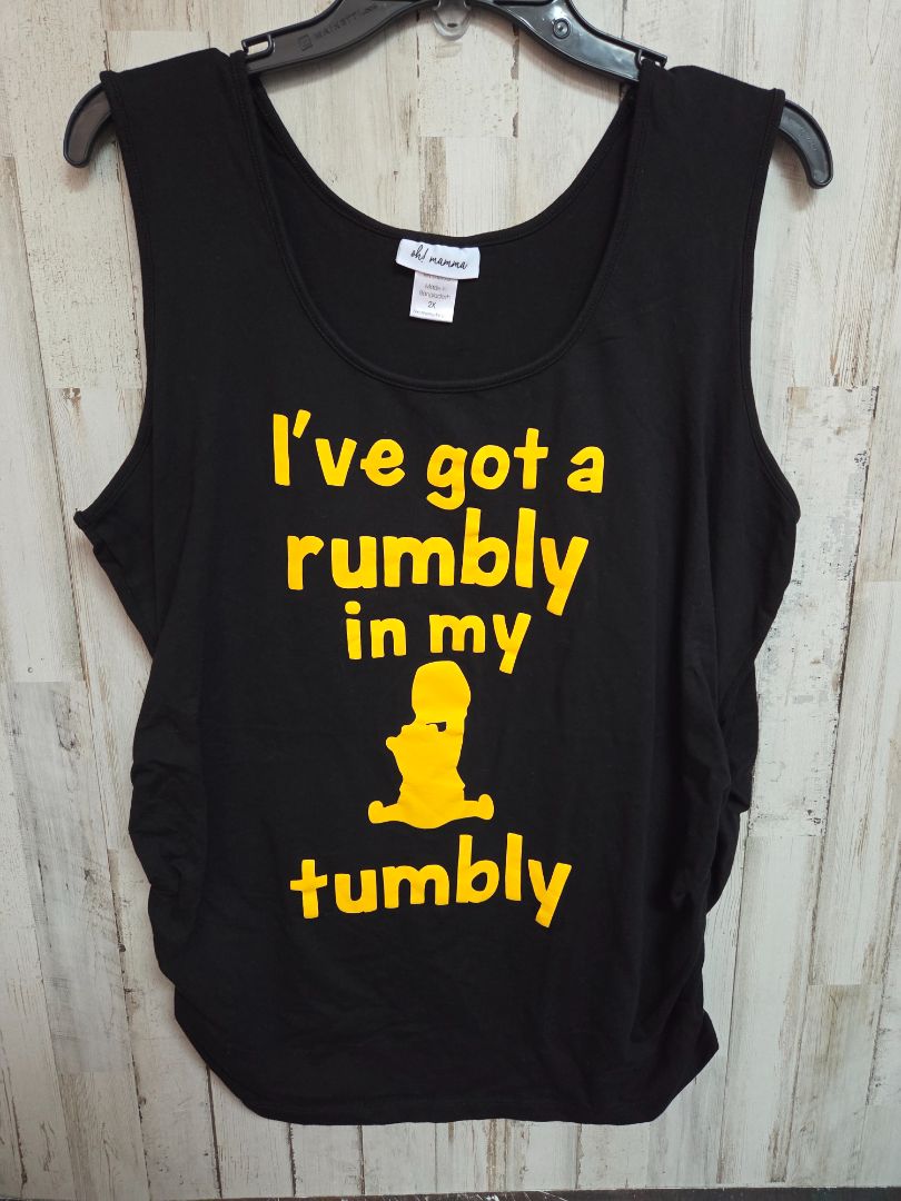 black oh! mamma rumbly in my tumbly tank, MATERNITY 2XL
