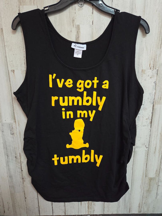 black oh! mamma rumbly in my tumbly tank, MATERNITY 2XL
