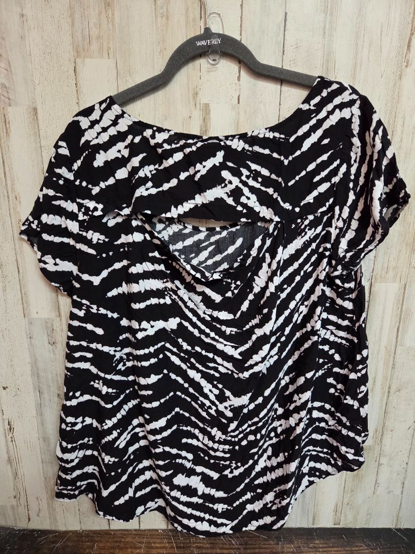black/white torrid keyhole back dyed top, LADIES 2X