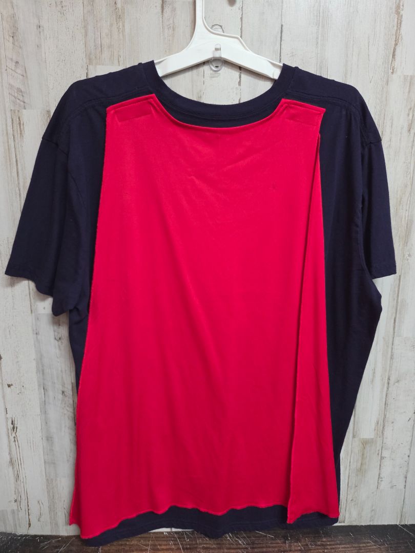 navy superman tee with removable cape, LADIES 2X