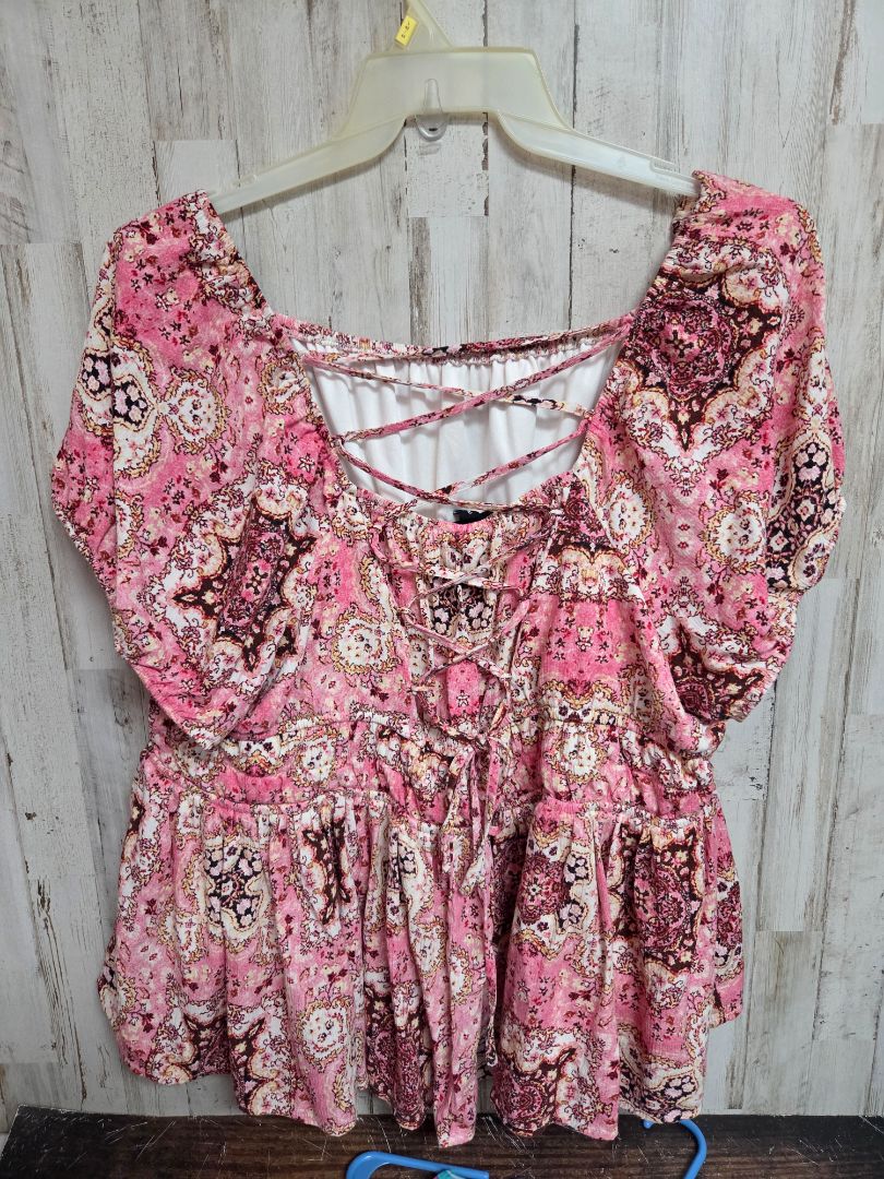 pink torrid cage back blouse, LADIES 3X