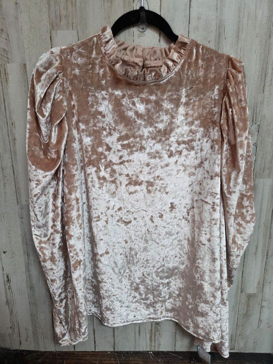 TAN SHEIN VELVET RUFFLE TOP, LADIES XL
