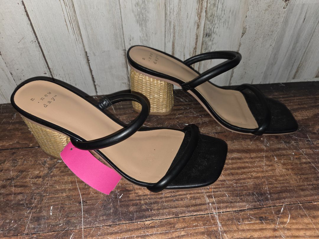BLACK A NEW DAY STRAPPY HEELS, SHOES A7