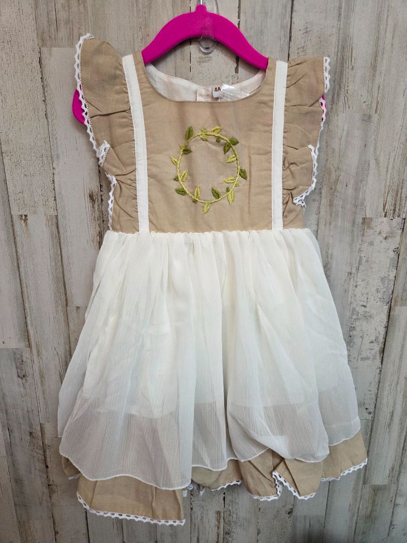 TAN BOUTIQUE LEAF RING DRESS, GIRL 4T