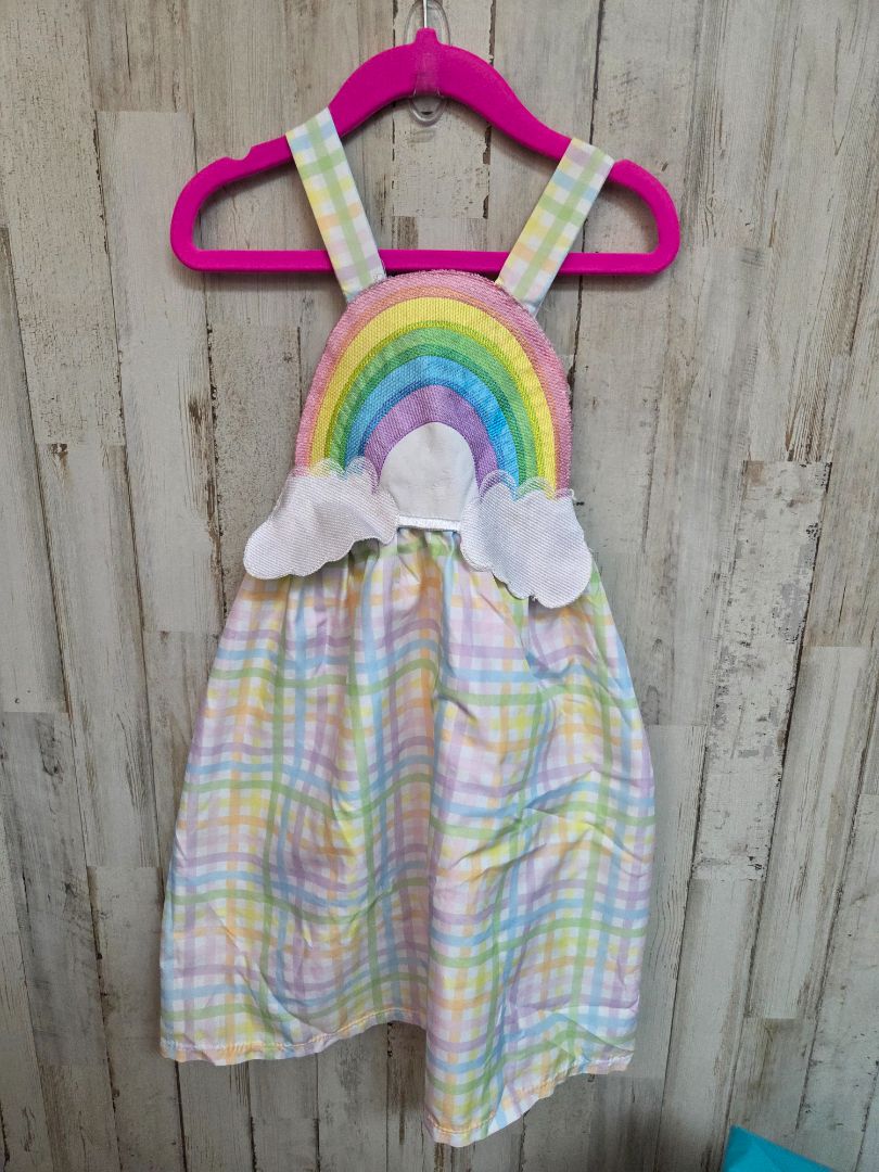 PASTEL OH SO SWEET SMOCKS RAINBOW OVERALL DRESS, GIRL 5/6