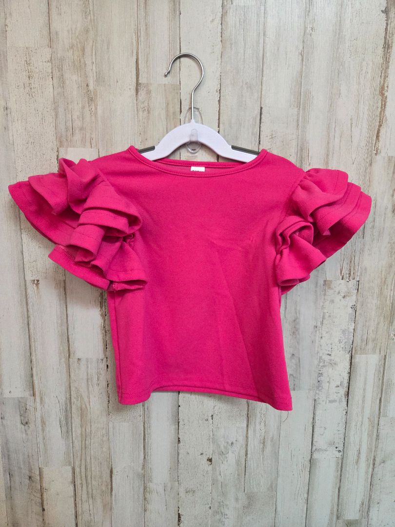 PINK SHEIN RUFFLE SLEEVE TOP, GIRL 7