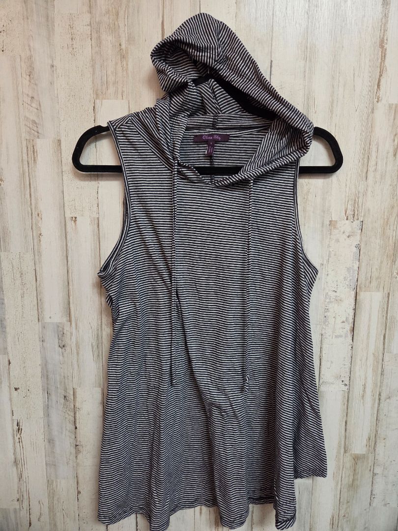 BLACK OLIVIA SKY STRIPED HOODED TANK, LADIES L
