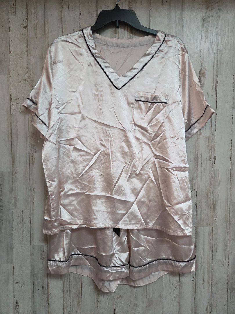 CREAM  SATIN 2PC PJ SET, LADIES XL
