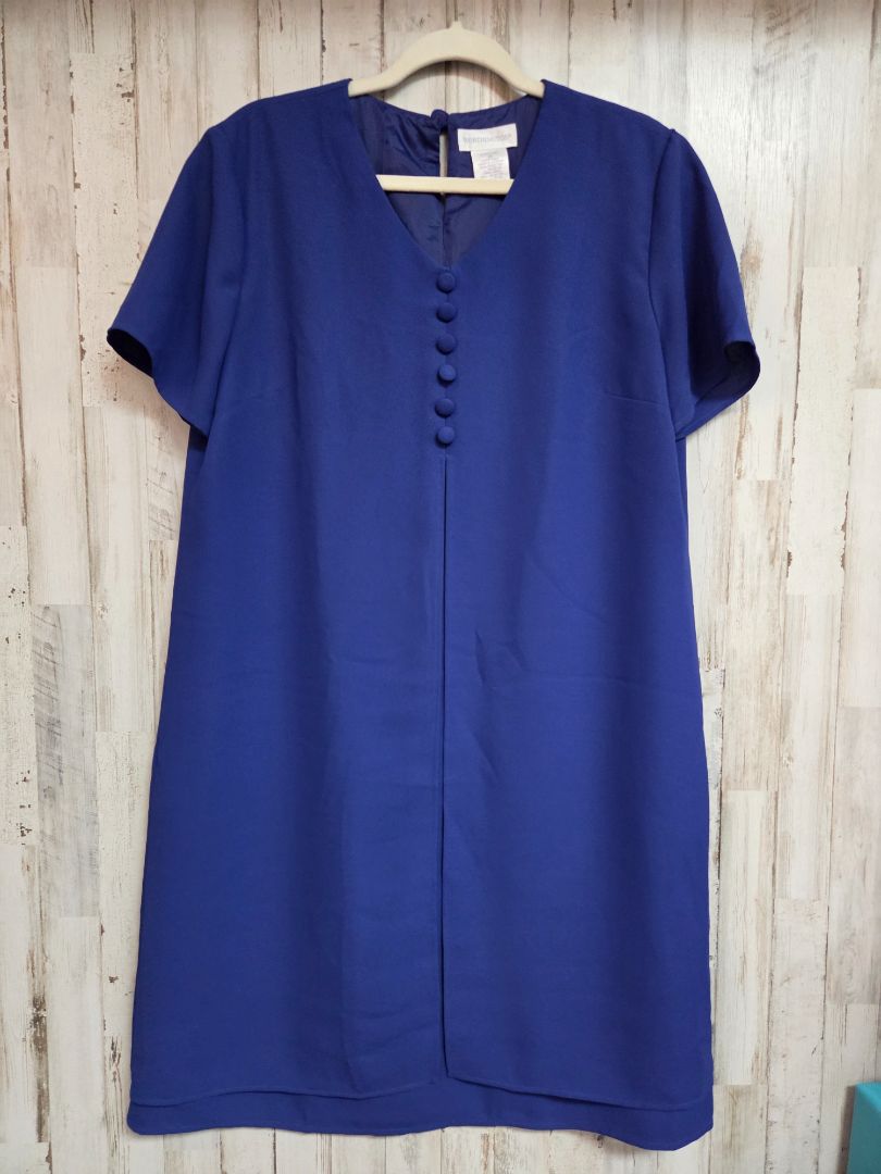 BLUE WORTHINGTON SZ14 BUTTON DRESS, LADIES XL