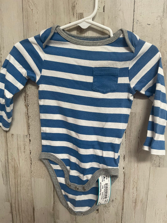 Blue Cloud Island 6m Pocket Stripe Onsie, Boy 0-9m