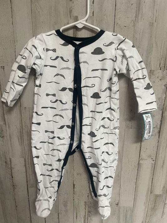 White Mother Post 9-12m Mustache Sleeper, Boy 0-9m