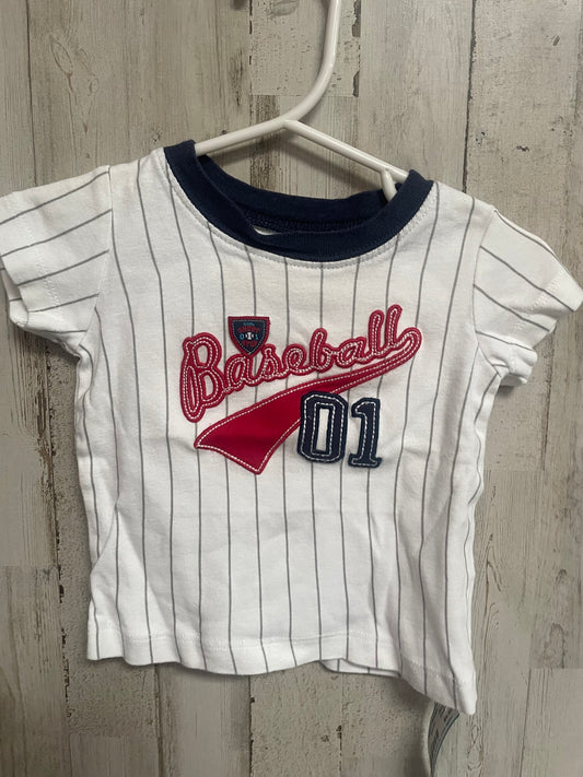 White Carters 6m Baseball Top, Boy 0-9m