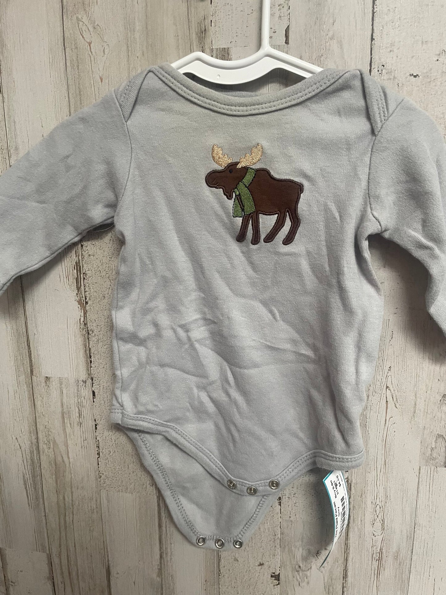 Grey HB 3-6m Moose Onsie, Boy 0-9m