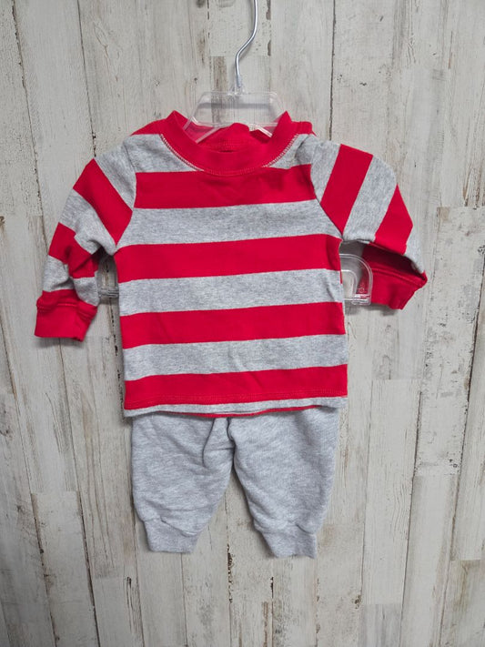 RED/GREY CARTERS STRIPED SWEATSUIT, BOY 6M