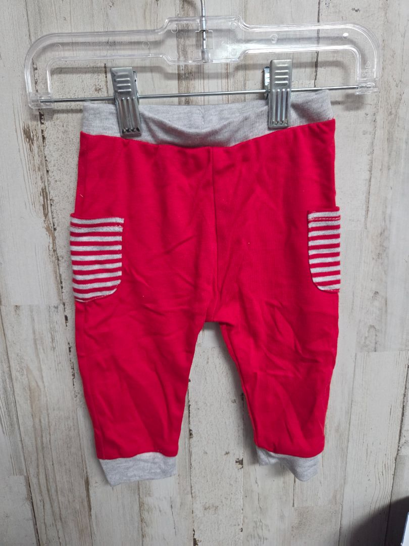 RED CELEBRATE STRIPED POCKET JOGGERS, BOY 6-9M